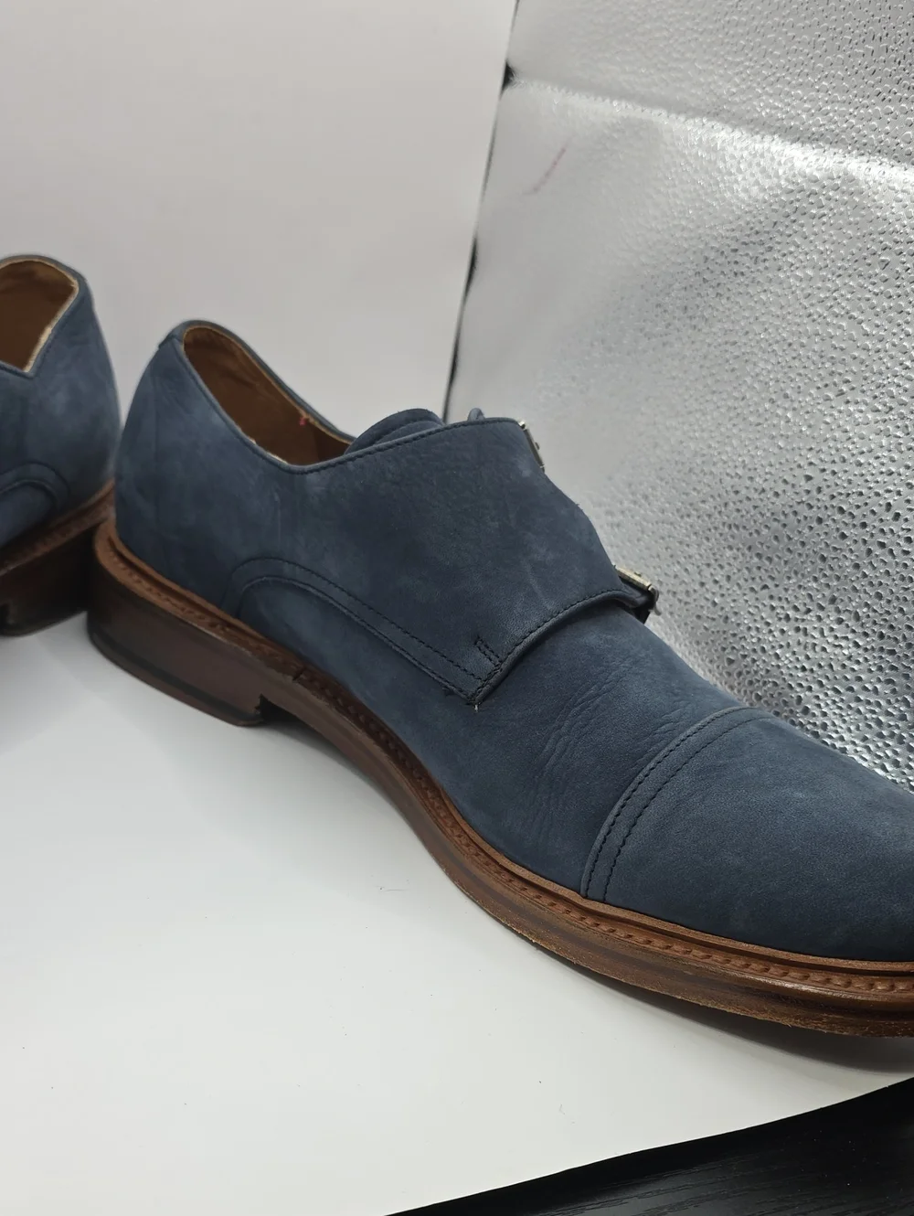 FRYE Men's Jones Double Monk Slip-On Loafer shoes ash size 11 med Goodyear